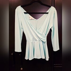 Boston Proper Elegant Light Blue Women's Top